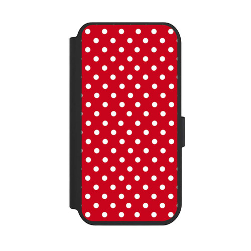 Apple iPhone 14 Pro NIVOflip Polka Dots Dunkelrot und Weiß