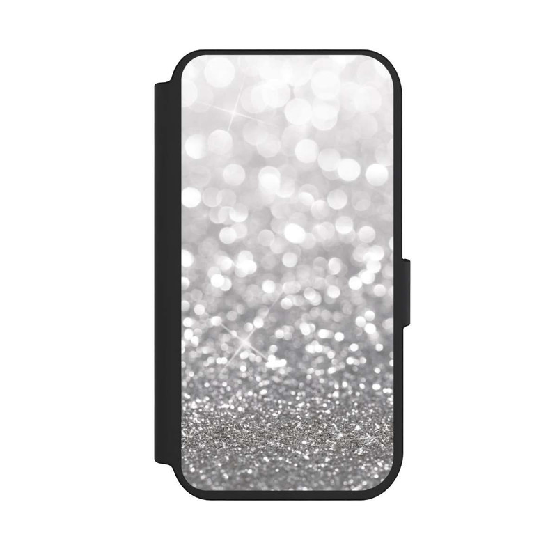 iPhone 14 Pro NIVOflip Pluie de Paillettes Argentées Look