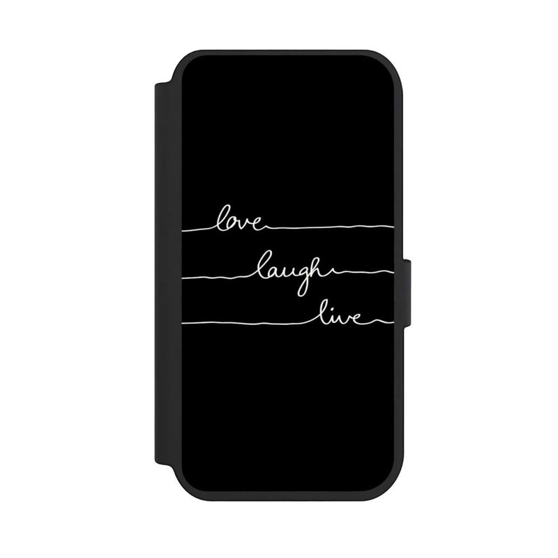 iPhone 14 Pro NIVOflip Love Laugh Live weiß/schwarz