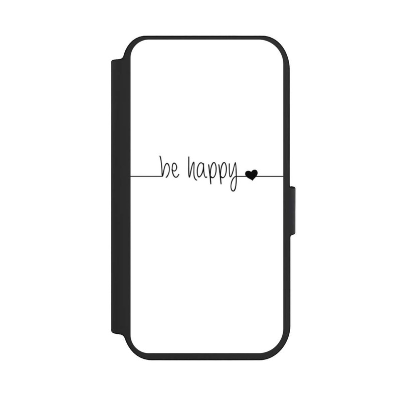 iPhone 14 Pro NIVOflip Be Happy Weisser Hintergrund
