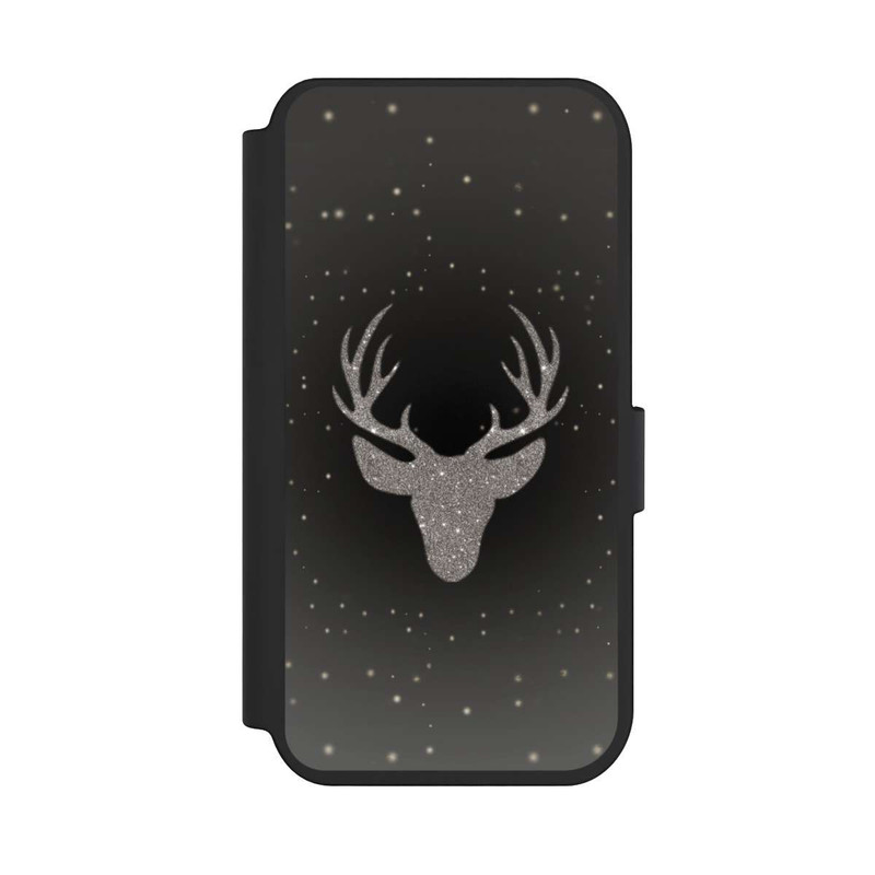 iPhone 14 Pro NIVOflip Hirsch Glitzer Look