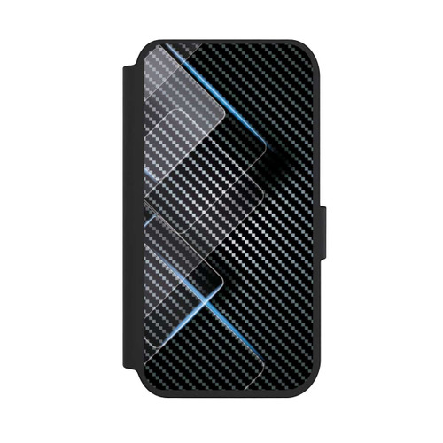 Apple iPhone 14 Pro NIVOflip Blaue Linien auf Karbon
