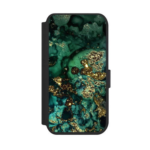 Apple iPhone 14 Pro NIVOflip Cyan Glitzer Marmorlook