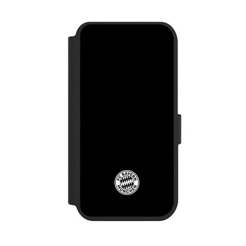 Apple iPhone 14 Pro NIVOflip Klassisches FCB Logo Klein - Weiß auf Schwarz