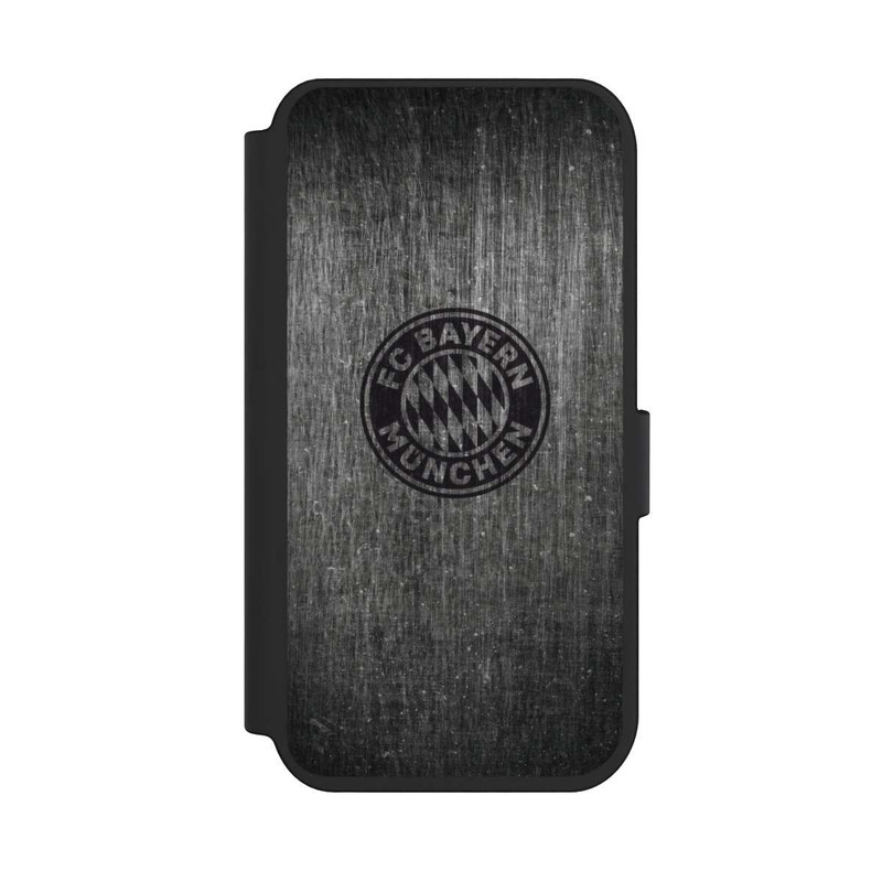 iPhone 14 Pro NIVOflip Metalllook FCB Logo einfarbig