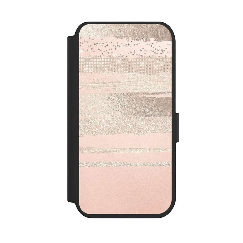 iPhone 14 Pro NIVOflip Glitzerschichten (Rosé/Silver) Glitterlook