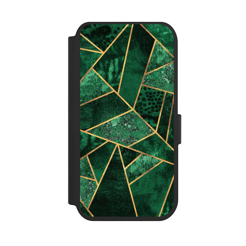 iPhone 14 Pro NIVOflip Tief Smaragdgrün Golddruck