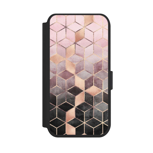 Apple iPhone 14 Pro NIVOflip Pink-grauer Farbverlauf Würfel Druck