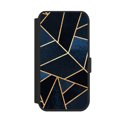 Apple iPhone 14 Pro NIVOflip Navy Stein Golddruck