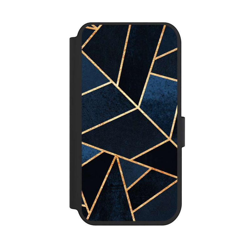 iPhone 14 Pro NIVOflip Navy Stein Golddruck