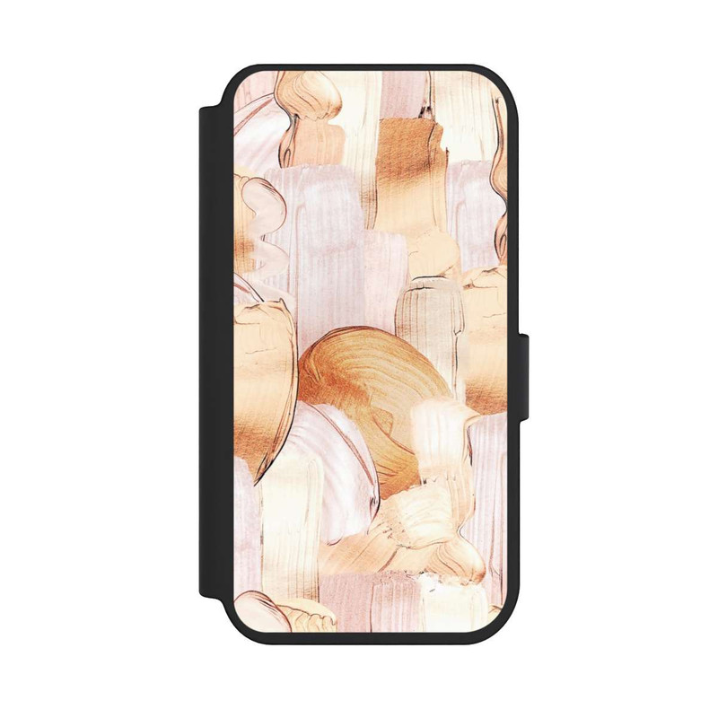 iPhone 14 Pro NIVOflip Weiß/Gold Pinsel Muster