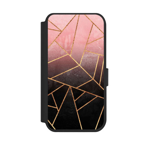 Apple iPhone 14 Pro NIVOflip Pinker und Schwarzer Stein Gold Druck
