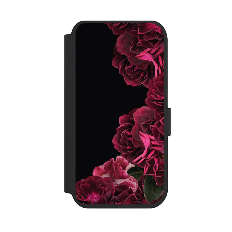 iPhone 14 Pro NIVOflip Vintage Rosen auf Schwarz