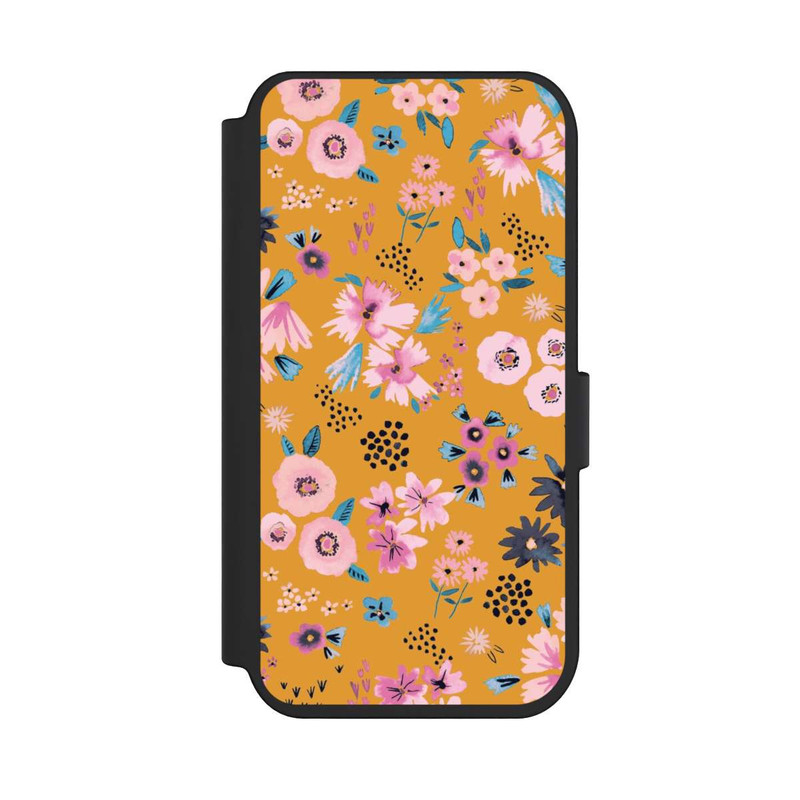 iPhone 14 Pro NIVOflip Petites Fleurs Jaune Moutarde