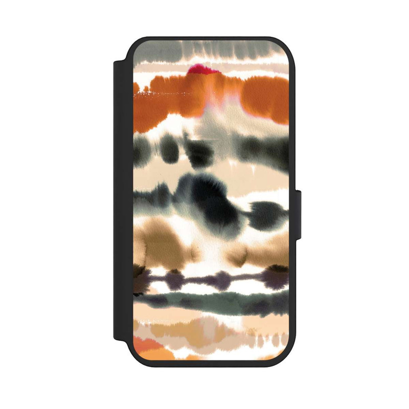 iPhone 14 Pro NIVOflip Weiche nautische Aquarelllinien Orange