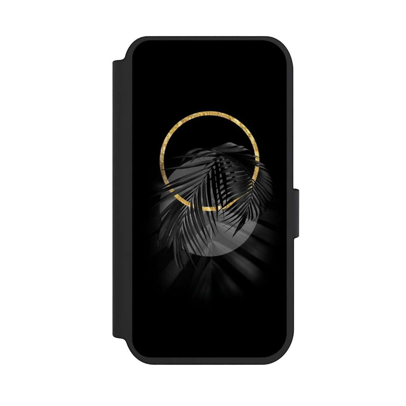 iPhone 14 Pro NIVOflip tropische Blätter schwarz