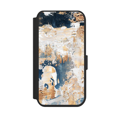 Apple iPhone 14 Pro NIVOflip Abstraktion Blau und Gold
