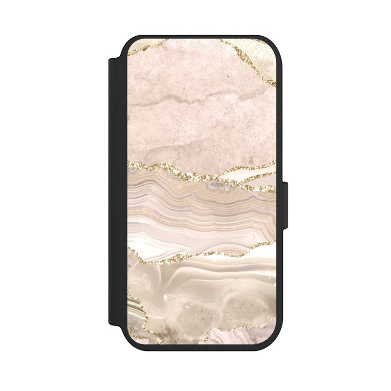 iPhone 14 Pro NIVOflip Marmor rosa-goldene Streifen