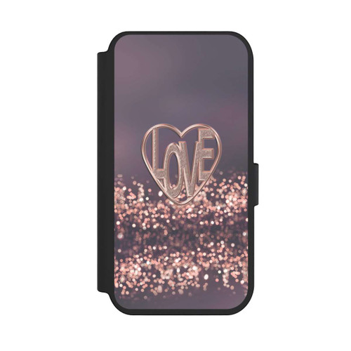 Apple iPhone 14 Pro NIVOflip LOVE Glitzerrosa