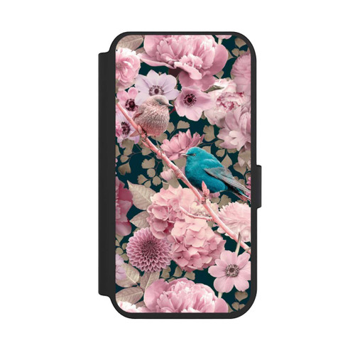 Apple iPhone 14 Pro NIVOflip Spatzen im rosa Blumenmuster