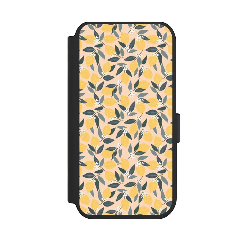 iPhone 14 Pro NIVOflip Rosa Zitronen-Muster
