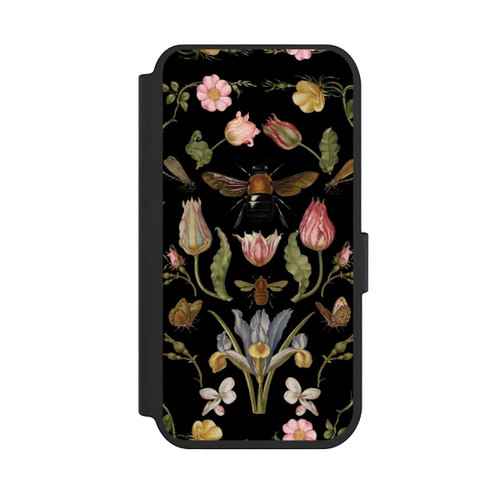 Apple iPhone 14 Pro NIVOflip Wildblumen und Biene Schwarz