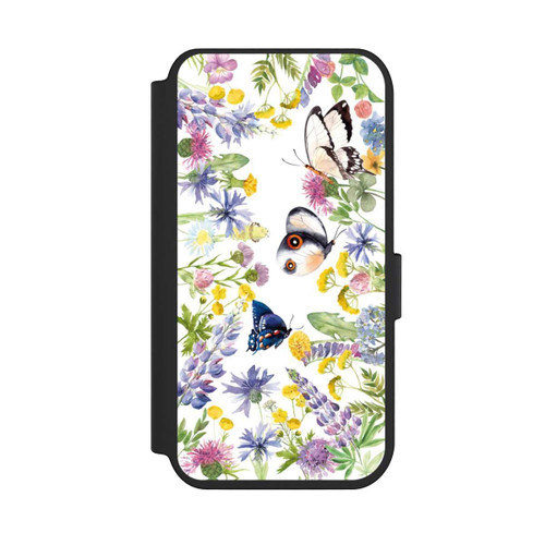 Apple iPhone 14 Pro NIVOflip Bunte Frühlingsblumen und Schmetterlinge
