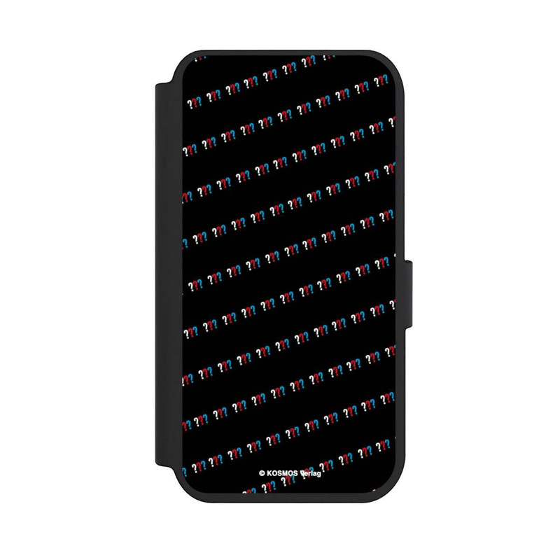 iPhone 14 Pro NIVOflip Drei Fragezeichen Muster Schräg