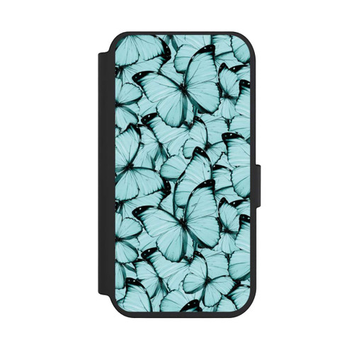 Apple iPhone 14 Pro NIVOflip Teal Schmetterlinge