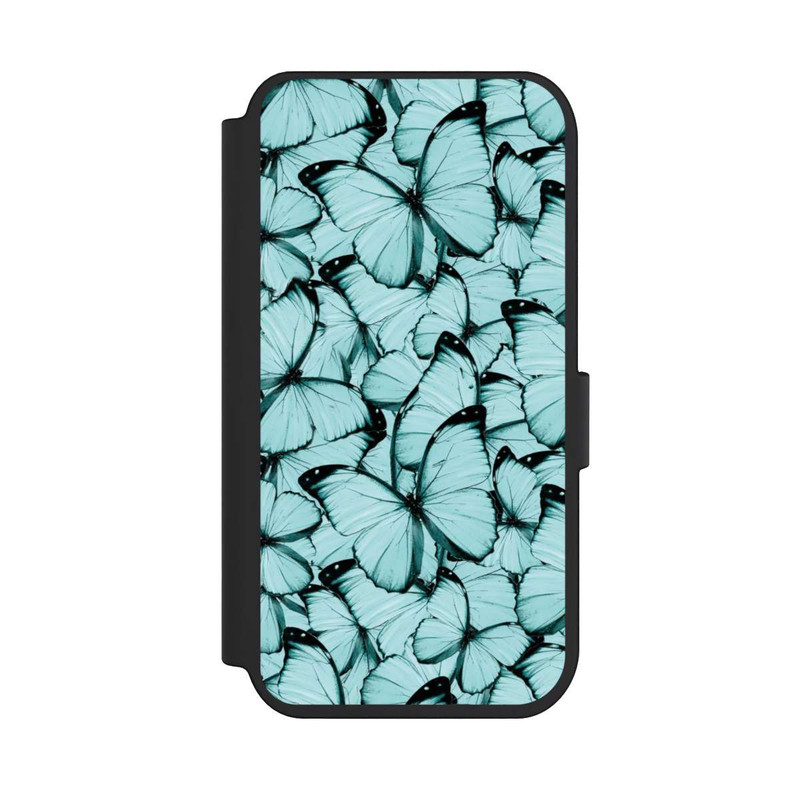 iPhone 14 Pro NIVOflip Teal Schmetterlinge