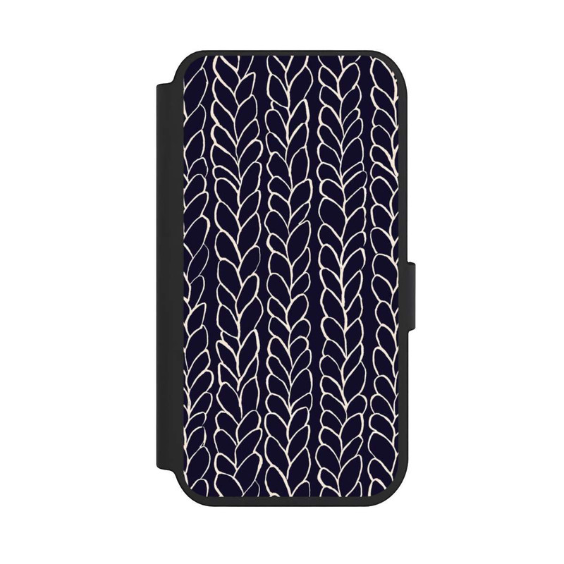 iPhone 14 Pro NIVOflip gezeichnete Wollzöpfe Marine