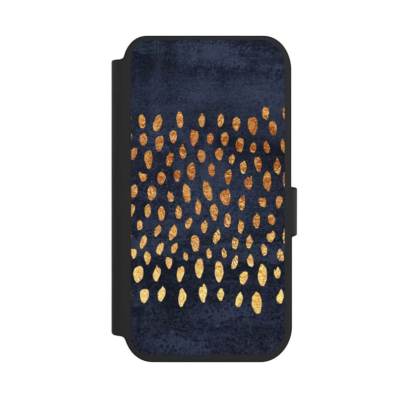 iPhone 14 Pro NIVOflip Muster Gold und Marine
