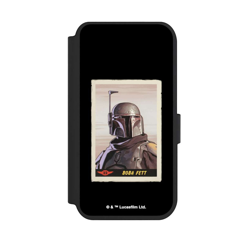 iPhone 14 Pro NIVOflip Boba Fett Badges Schwarzer Hintergrund
