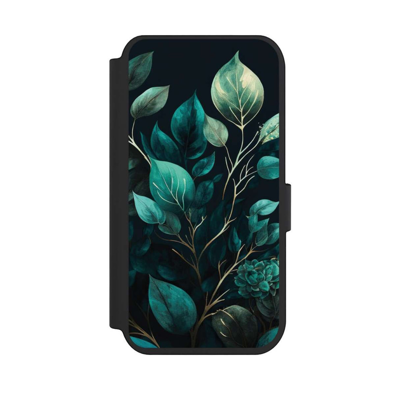 iPhone 14 Pro NIVOflip Eukalyptus dunkler Hintergrund