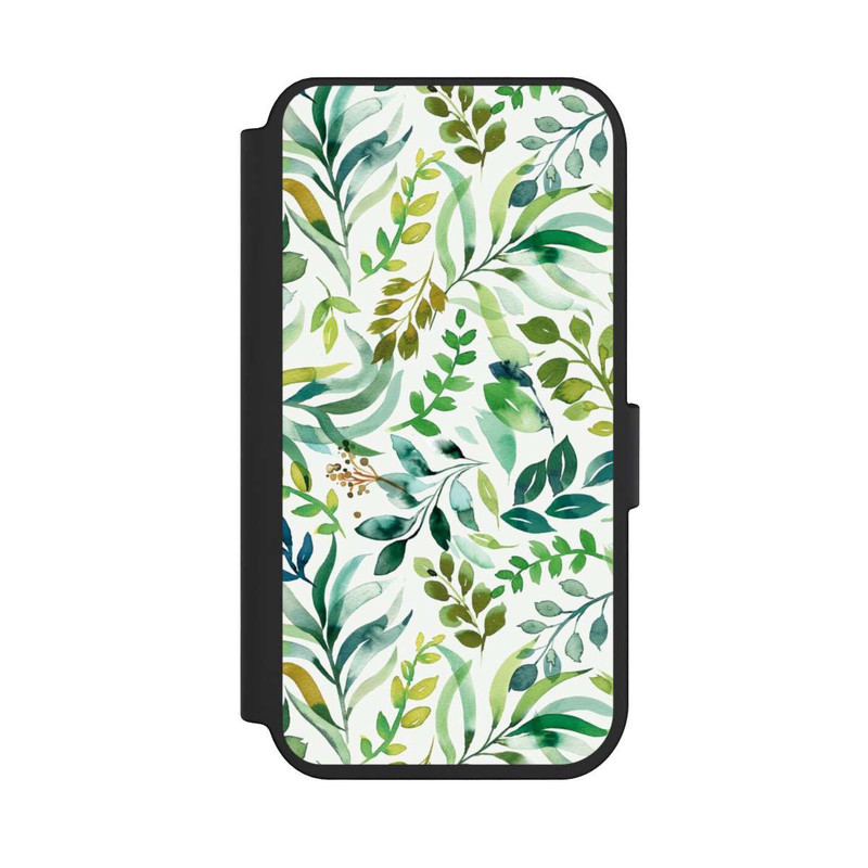 iPhone 14 Pro NIVOflip Aquarell Palmenblätter Botanisch Grün