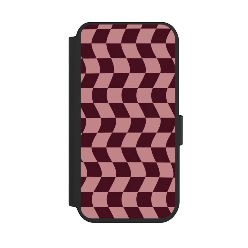 iPhone 14 Pro NIVOflip Schachbrett Rot-Rosa