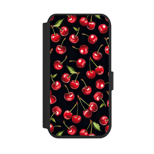 Apple iPhone 14 Pro NIVOflip Cherry Pattern Black with AI
