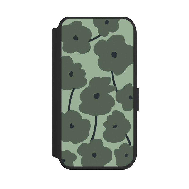 iPhone 14 Pro NIVOflip Fleurs Minimalistes Vertes