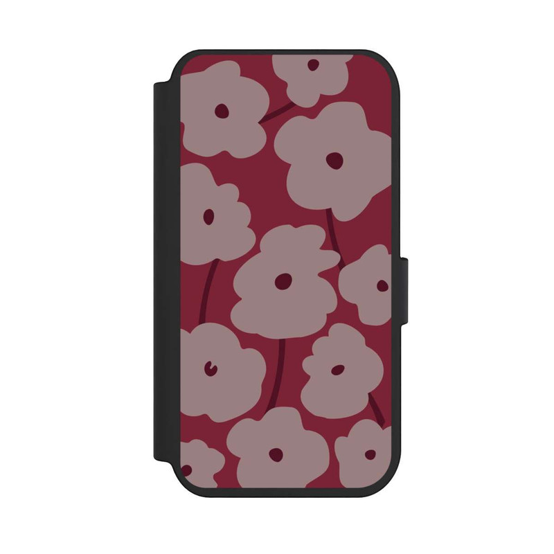 iPhone 14 Pro NIVOflip Minimalistische Blumen Bordeaux