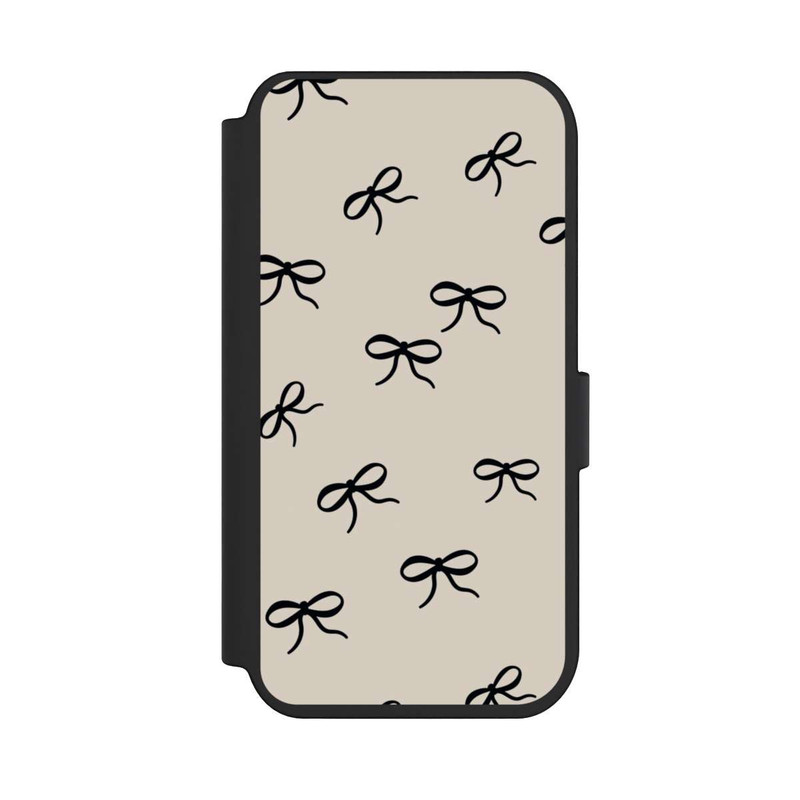 iPhone 14 Pro NIVOflip Schleifen Muster Schwarz Beige