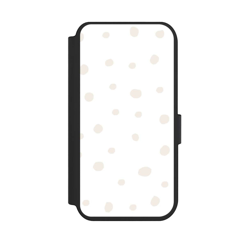 iPhone 14 Pro NIVOflip Punktmuster Weiß Braun