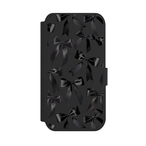 Apple iPhone 14 Pro NIVOflip Schwarze Satinschleifen