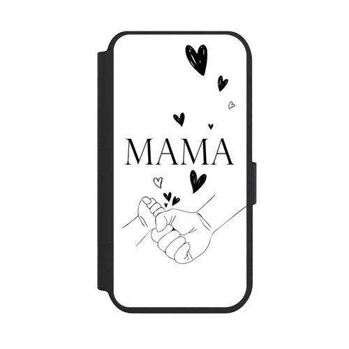 Apple iPhone 14 Pro NIVOflip Muttertag Line Art Hände Schwarz Weiß