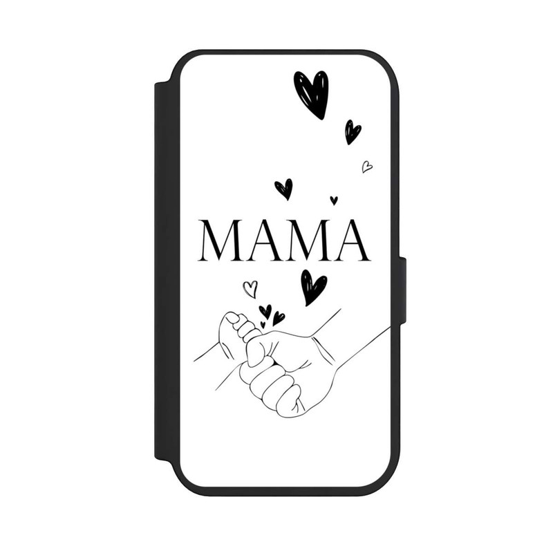 iPhone 14 Pro NIVOflip Muttertag Line Art Hände Schwarz Weiß