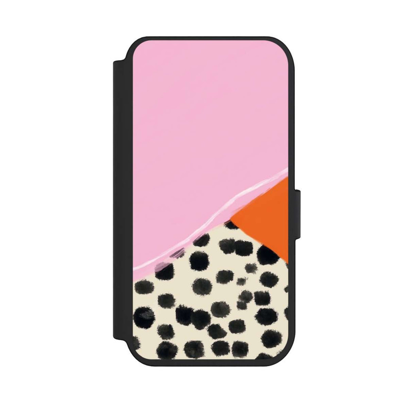 iPhone 14 Pro NIVOflip Rosa und Orange Gepunkteter Hintergrund