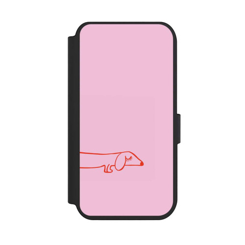 Apple iPhone 14 Pro NIVOflip Dachshund Illustration Pink