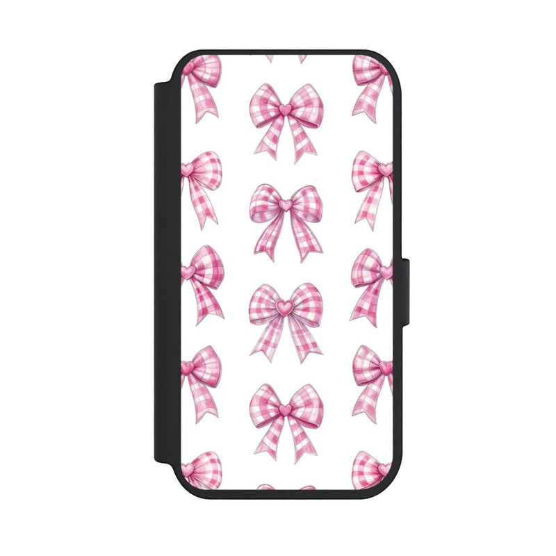iPhone 14 Pro NIVOflip Pink Gingham Hearts and Bows