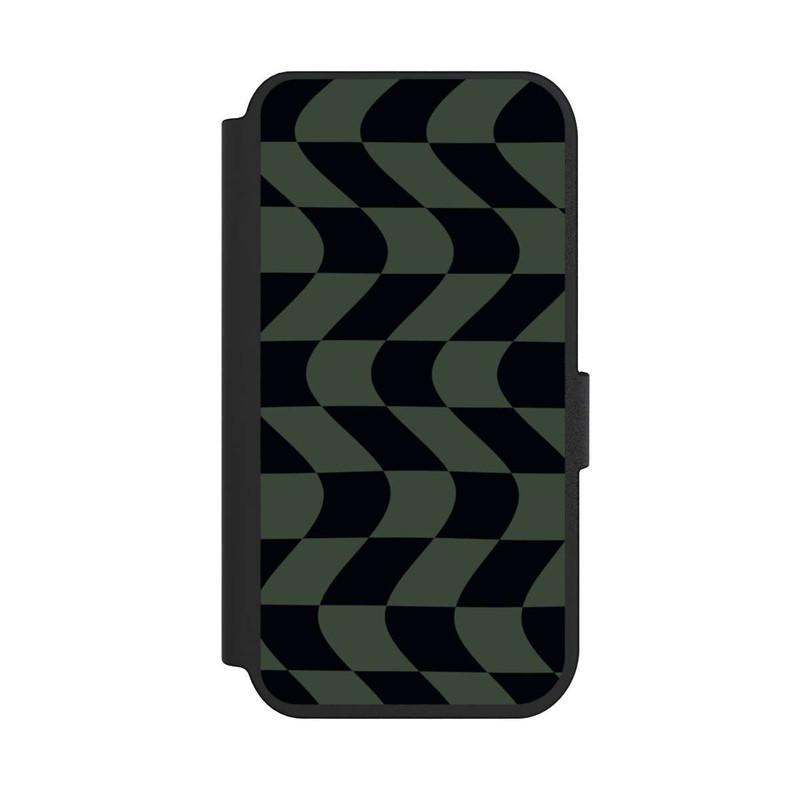 iPhone 14 Pro NIVOflip Checked Pattern Green Black