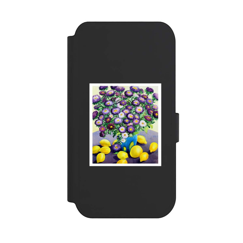 iPhone 14 Pro NIVOflip Purple Asters and Lemons by Christopher Ryland