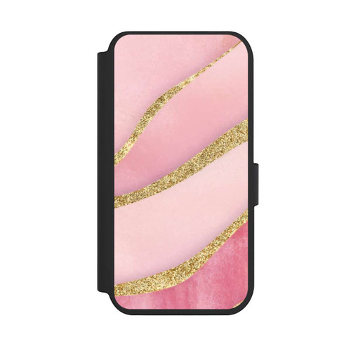 Apple iPhone 14 Pro NIVOflip Pink Marble Goldprint Stripes